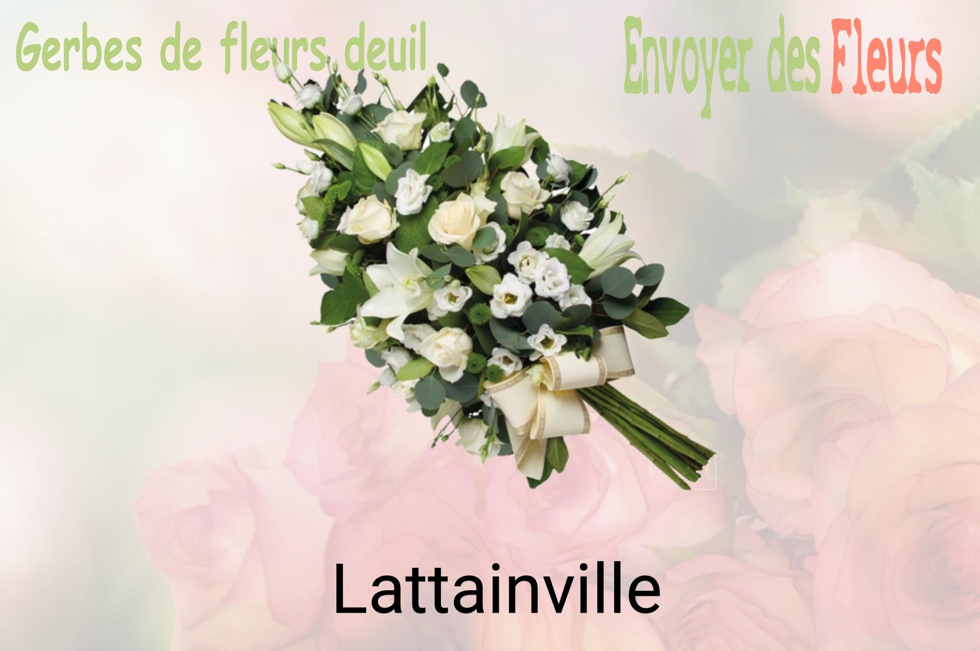 Gerbe de fleurs de deuil livrée à Lattainville